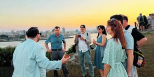 Chaz Chambers, Havana Music Tours' Founder, welcoming their group tour to Havana