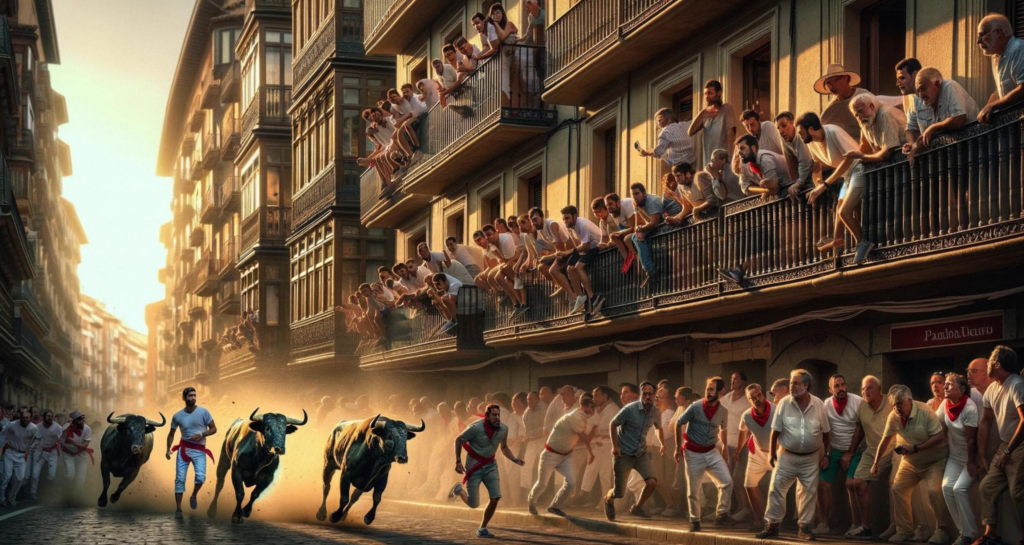 Bull running in spain