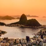 Rio de Janeiro view from the sugar loaf at the sunset