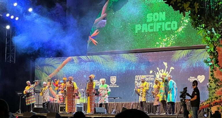 Musicians performing at the Petronio Álvarez Festival in Cali