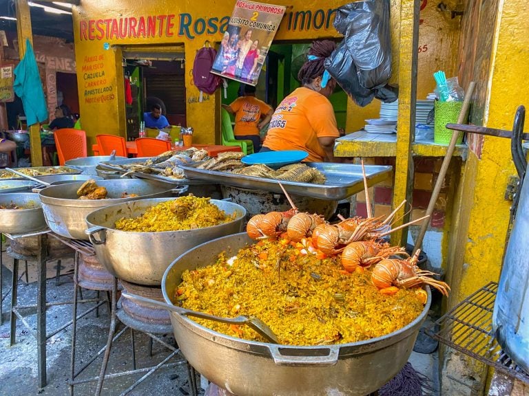 Food in Bazurto Market in Cartagena, Colombia