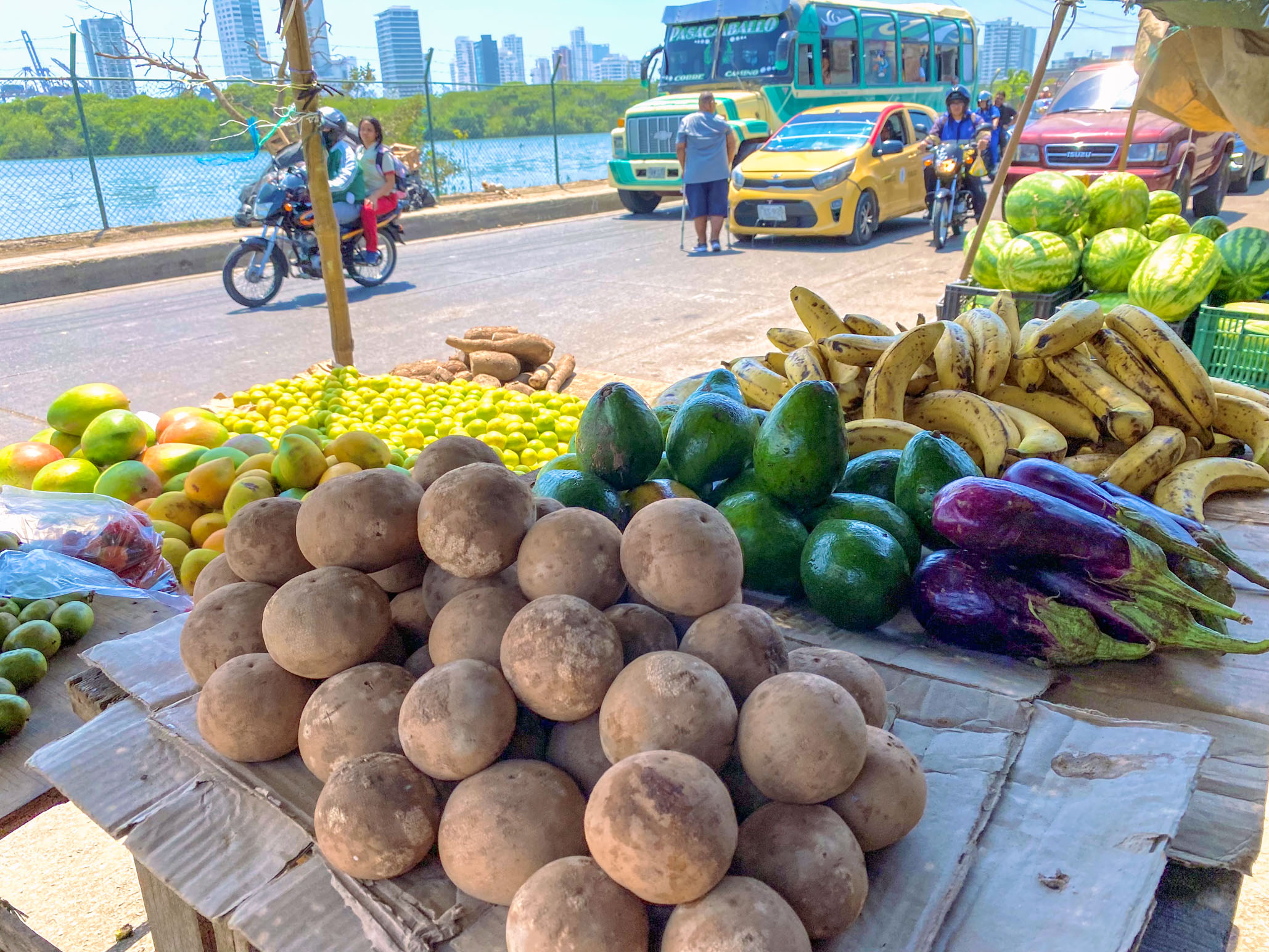 Colombian exotic fruits in Bazurto Market, Cartagena Colombia