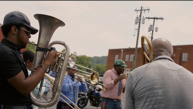 New Orleans musicians playing in the street-musical getaways