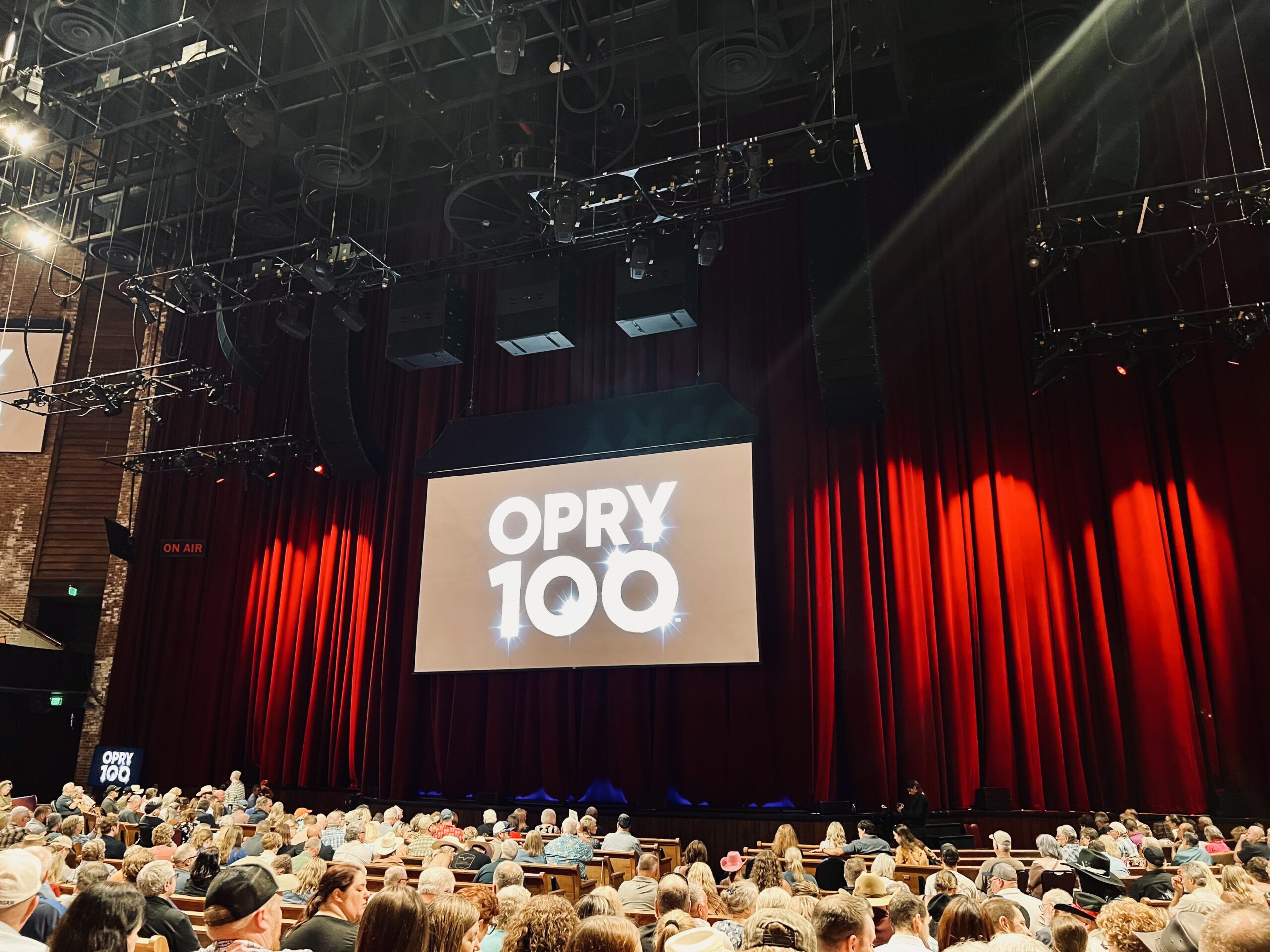 Audience inside the Grand Ole Opry House in Nashville before an Opry 100 performance