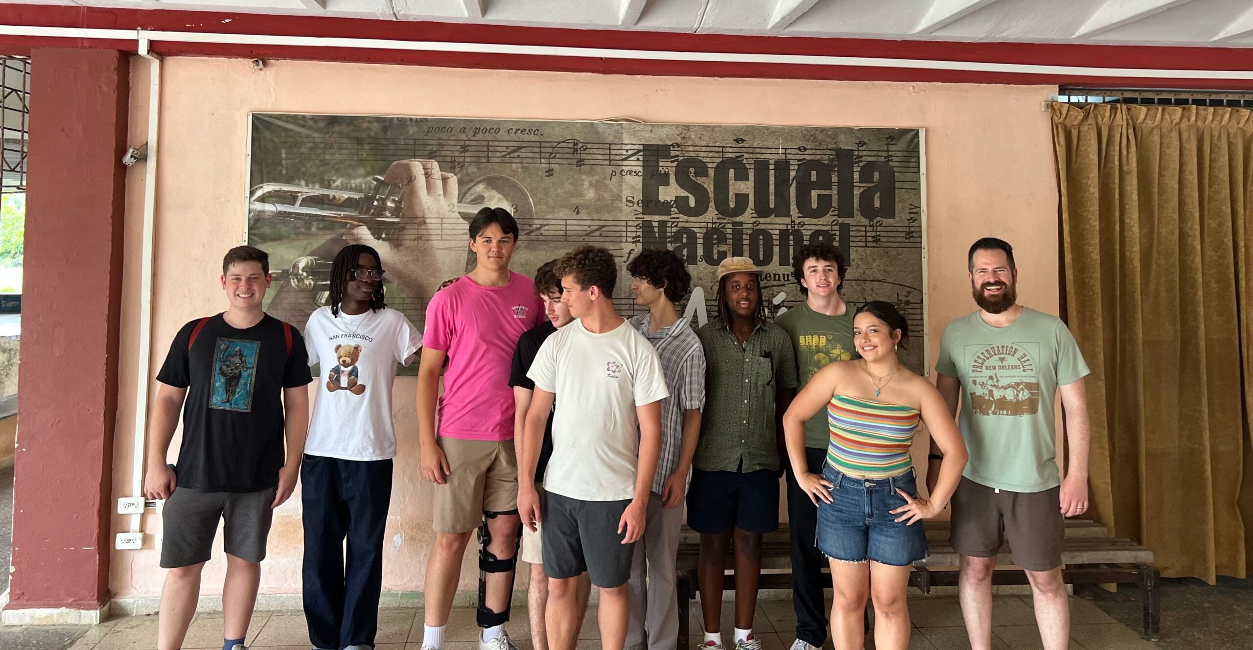 Teenage music students during their educational music journey in Cuba
