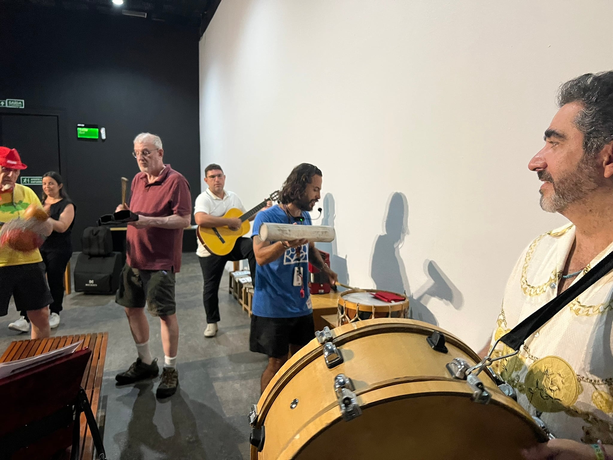 Hands-on percussion workshop in Recife during a Musical Getaways Brazil journey