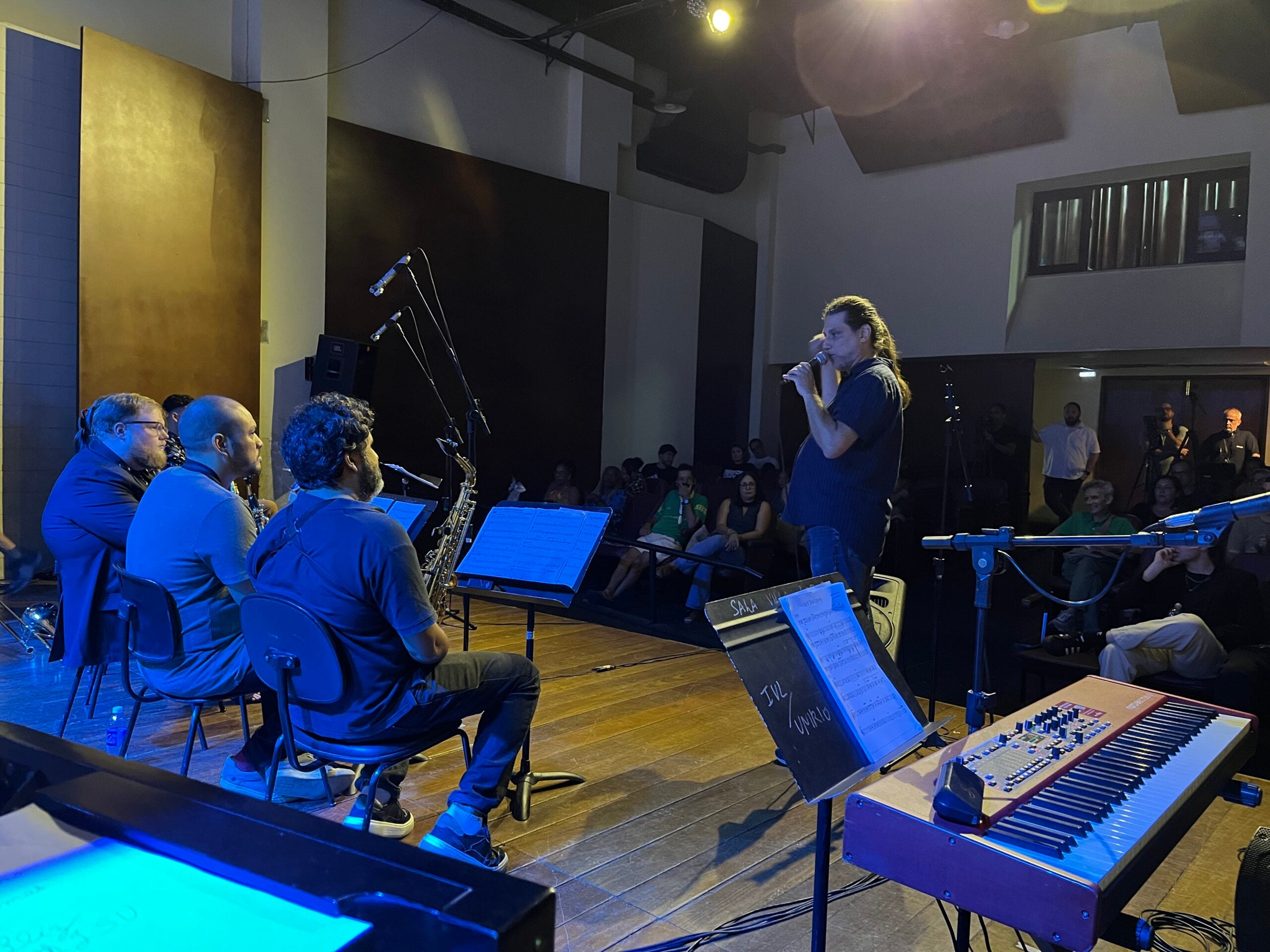 Students and faculty taking part in a university music exchange in Rio de Janeiro