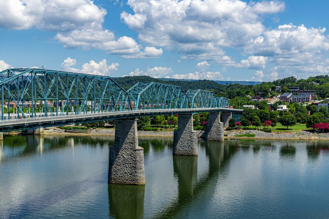 Walnut Street Bridge spanning the Tennessee River in Chattanooga on a sunny day